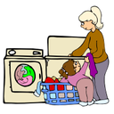 do the washing up / do the laundry