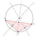 Mostra La circonferenza di centro N è circoscritta al triangolo ABC Immagine